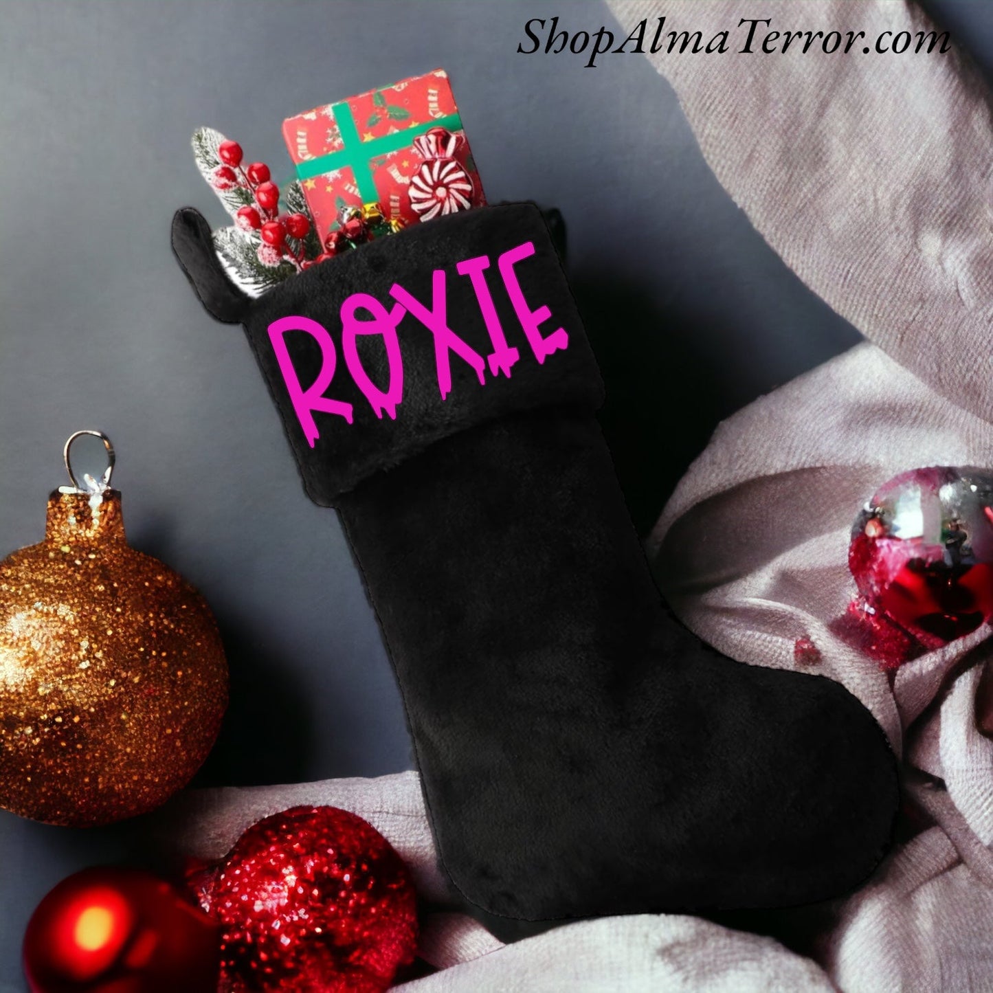 Personalized Black Xmas Stocking