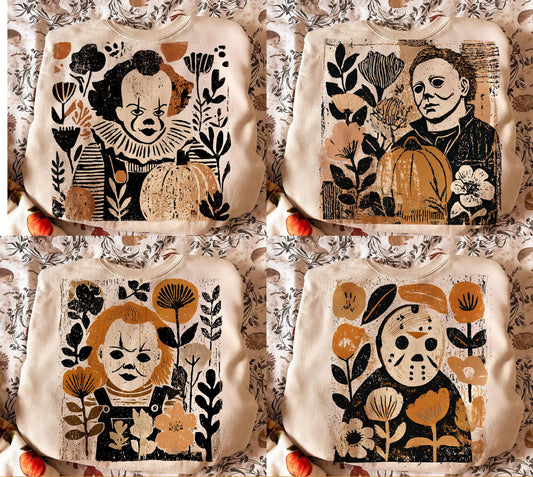 Boho Floral Horror Tee