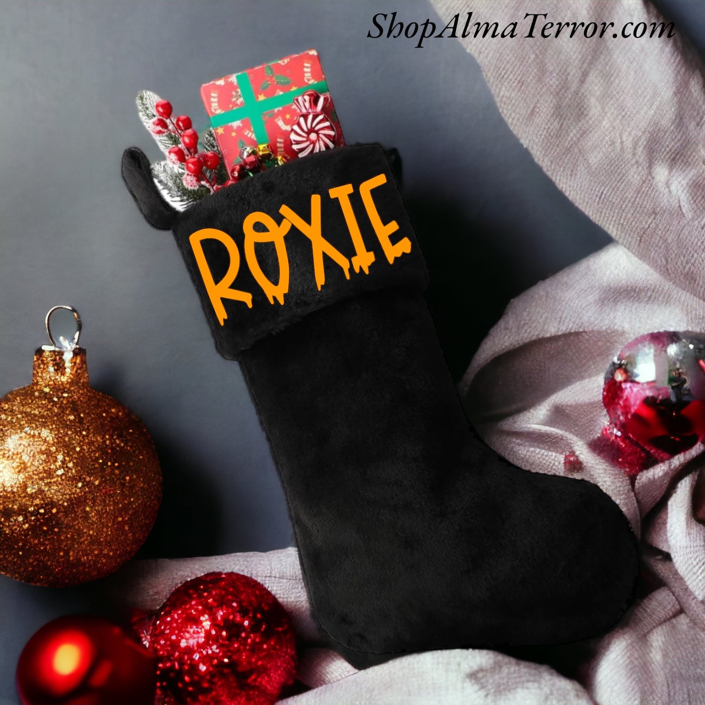 Personalized Black Xmas Stocking